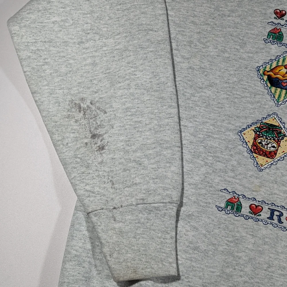 Vintage 90s Sz Large Friendship Recipe Collared Long Sleeve Sweatshirt - Picture 11 of 12